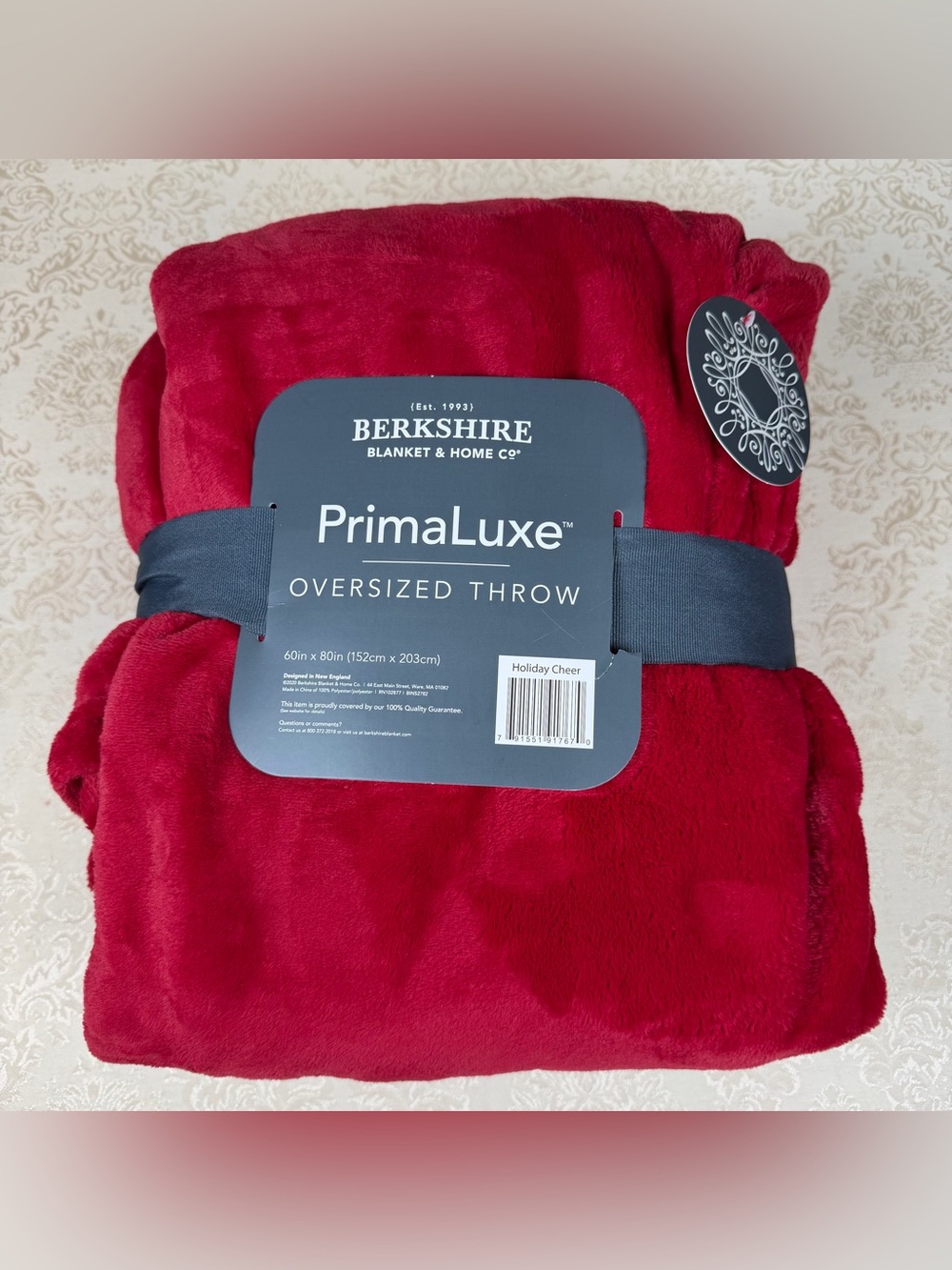 Berkshire PrimaLuxe Oversized Throw Blanket - Red